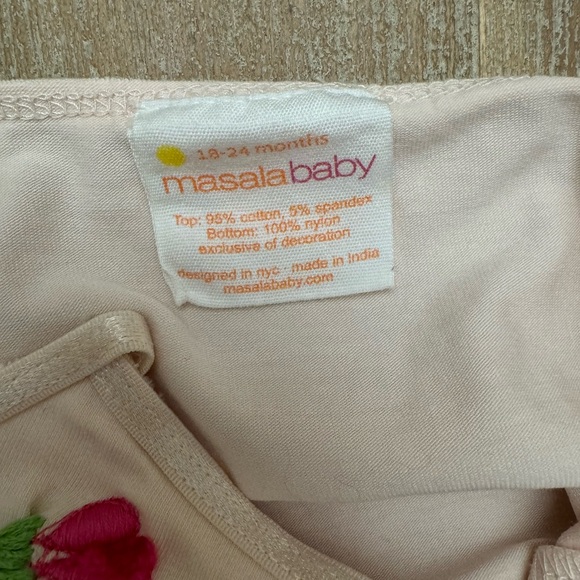 Masala Baby Pink Onesie Romper Dress 18-24 Months Nordstrom - Picture 4 of 4
